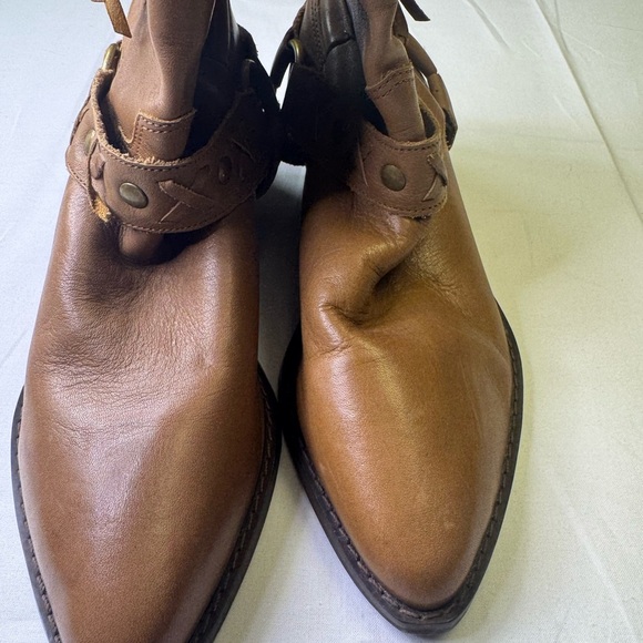 Vintage western cowgirl Brown Leather Ankle Boots - Picture 2 of 7